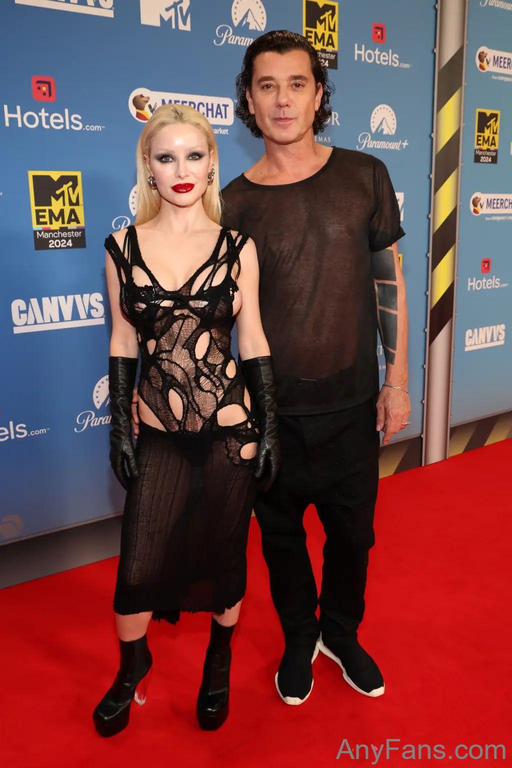 Gavin Rossdale and scantily clad girlfriend Xhoana Xheneti make rare red carpet appearance at MTV EMAs